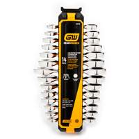 72-Tooth 12 Point Stubby Wrench Set, Ratcheting Combination, 14 Pieces, Imperial and Metric Sécurité Médic