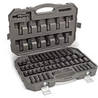 6 Point SAE/Metric Master Socket Set, 80 Pcs, Impact, 3/8" Drive Size, Deep Sécurité Médic