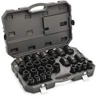 6 Point Metric Socket Set, 28 Pcs, Impact, 3/4" Drive Size, Deep Sécurité Médic
