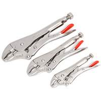 Curved Jaw Locking Pliers with Wire Cutter Set, 3 Pieces Sécurité Médic