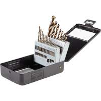 Gold Oxide Drill Bit Set, 21 Pieces, High Speed Steel Sécurité Médic
