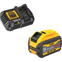 MAX FLEXVOLT Battery & Charger Kit, Lithium-Ion, 20 V/60 V, 9 Ah Sécurité Médic