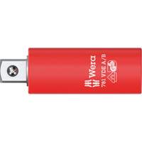 Adaptateur isol&eacute; VDE A/B, Prise 1/4", Douille 3/8", 2,78" lo, Sph&eacute;rique Sécurité Médic