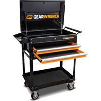 Utility Cart, 2 Drawers, 32-1/2" W x 42" H, Black/Orange Sécurité Médic