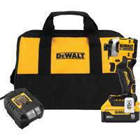 ATOMIC Brushless Cordless 3-Speed Impact Driver Kit, 1/4", 1825 in-lbs Max. Torque, 20 V, Lithium-Ion Sécurité Médic
