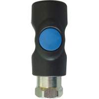 TOPQUIK S1 Industrial Quick Coupler, Polyester Composite/Stainless Steel, 1/4", Female NPT, 174 PSI Sécurité Médic
