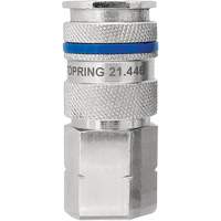 QUIKSILVER Industrial Quick Coupler, Nickel Plated Brass, 1/4", Female NPT, 435 PSI Sécurité Médic