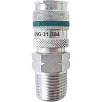 QUIKSILVER Ultraflo 7.8 mm Quick Coupler, Zinc-Plated Steel, 1/2", Male NPT, 362 PSI Sécurité Médic