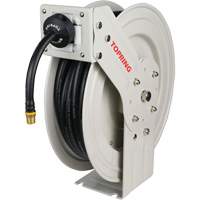 MAXREEL Single-Arm Automatic Rewind L Hose Reel with Rubber Hose, Air, 3/8" x 50', Single Hose, 250 PSI Sécurité Médic