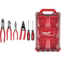 Dipped Grip Pliers, Wire Stripper & Cushion Grip Screwdrivers Set with PACKOUT Organizer Sécurité Médic