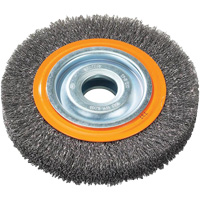 Brosse rotative, 7" dia., Fils 0,118", Arbre 1-1/4" Sécurité Médic