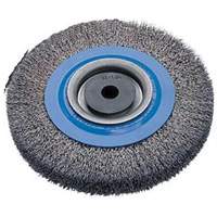 Brosses rotatives &agrave; fils torsad&eacute;s d'&eacute;tabli, 6" dia., Fils 0,0118", Arbre 1/2" - 1-1/4" Sécurité Médic