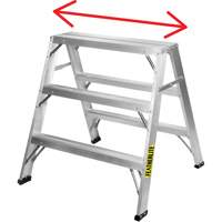 Industrial-Duty Sawhorse, 2' H x 31.9375" W x 23.50" D, 300 lbs. Capacity, Aluminum Sécurité Médic