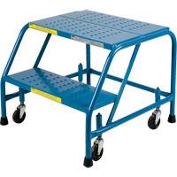 Rolling Step Ladder, 2 Steps, 18" Step Width, 19" Platform Height, Steel Sécurité Médic