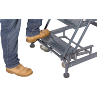 Weight Actuated Lockstep Rolling Ladders, 6 Steps, 24" Step Width, 60" Platform Height, Steel Sécurité Médic