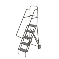Rolling Ladder, 5 Steps, Serrated, 50" High Sécurité Médic
