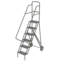 Rolling Ladder, 6 Steps, Serrated, 66" High Sécurité Médic