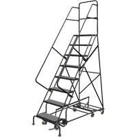 All Directional Rolling Ladder, 8 Steps, 24" Step Width, 80" Platform Height, Steel Sécurité Médic