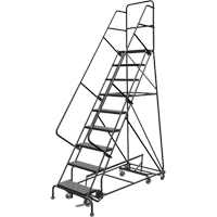 &eacute;chelles roulantes multidirectionnelles, 9 marches, Largeur de la marche 24", Hauteur de la plateforme 90", Acier Sécurité Médic