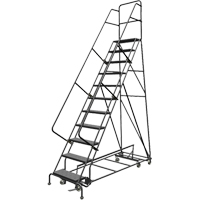 &eacute;chelles roulantes multidirectionnelles, 11 marches, Largeur de la marche 24", Hauteur de la plateforme 110", Acier Sécurité Médic