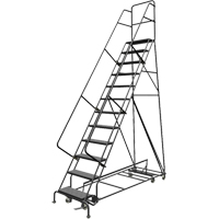 &eacute;chelles roulantes multidirectionnelles, 12 marches, Largeur de la marche 24", Hauteur de la plateforme 120", Acier Sécurité Médic