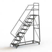 Heavy Duty Safety Slope Ladder, 9 Steps, Perforated, 50° Incline, 90" High Sécurité Médic