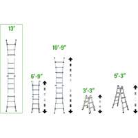 &eacute;chelle t&eacute;lescopique multipositions, 2,916' - 9,75', Aluminium, 300 lb, CSA calibre 1A Sécurité Médic
