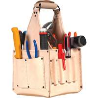 Electrical & Maintenance Tool Pouches, Leather, 17 Pockets, Beige Sécurité Médic