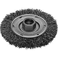 Disque m&eacute;tallique &agrave; fils torsad&eacute;s, Dia. 4", Fils 0,02", Arbre 5/8"-11, Acier inoxydable Sécurité Médic