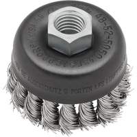 Knot Wire Cup Brush, 3" Dia. x 5/8"-11 Arbor Sécurité Médic