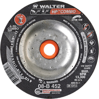 HP Combo Spin-On Combination Wheel, 4-1/2" x 1/8", 5/8"-11 Arbor, Type 27S Sécurité Médic