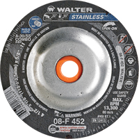 Depressed Centre Grinding Wheels - Stainless Type 27, 4-1/2" x 1/8", 5/8"-11 Arbor, Type 27S Sécurité Médic