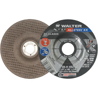Depressed Centre Grinding Wheels - Allsteel XX, 4-1/2" x 1/8", 7/8" Arbor, Type 27, Zirconia Alumina, 13300 RPM Sécurité Médic