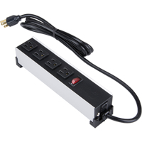 Indoor Brushed Aluminum Power Bar, 4 Outlet(s), 6' Sécurité Médic
