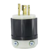 2-Pole 3-Wire Grounding Locking Plug, Nylon, 20 A, 347 V, L24-20P Sécurité Médic