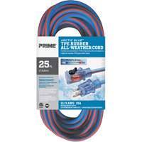 Arctic Blue TPE-Rubber Locking Extension Cord, All-Weather, SJEOW, 12/3 AWG, 15 A, 25' Sécurité Médic