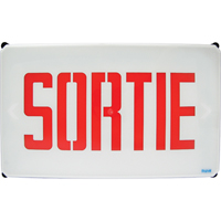 Aqua NEMA 4x Sortie Signs, LED, Hardwired, French Sécurité Médic