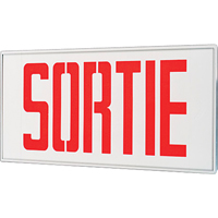 Stella Exit Signs - Sortie, LED, Hardwired, 17-1/2" L x 18-1/2" W, French Sécurité Médic