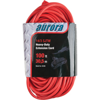 Vinyl Extension Cord, Outdoor, SJTW, 14/3 AWG, 13 A, 3 Outlet(s), 100' Sécurité Médic