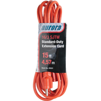 Extension Cord, Indoor/Outdoor, SJTW, 16/3 AWG, 13 A, 15' Sécurité Médic