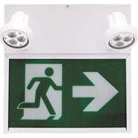 Running Man Exit Sign, LED, Battery Operated/Hardwired, 12" L x 12 1/2" W, Pictogram Sécurité Médic