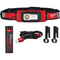 Beacon USB Hard Hat Light, LED, 600 Lumens, 2 Hrs. Run Time, Rechargeable Batteries Sécurité Médic
