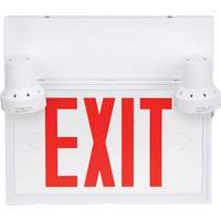 Exit Sign with Security Lights, LED, Battery Operated/Hardwired, 12-1/10" L x 11" W, English Sécurité Médic