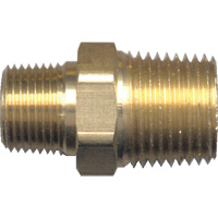 Mamelon de r&eacute;duction hexagonal, Laiton, 1/2" x 3/8", NPT x NPT Sécurité Médic